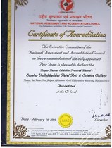 NAAC Accreditation Certificate